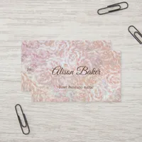 Vintage roses in cream  - floral, custom     business card