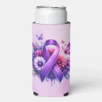 Fibromyalgia Awareness Ribbon Seltzer Can Cooler