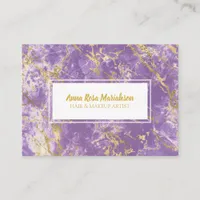 *~* Gold Foil Chic Purple Marble Popular Glam Luxe Business Card