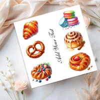 Bright Watercolor Bakery Pastry Set Sticker