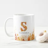 Monogram Letter S Fall Leaves Coffee Mug