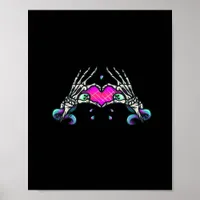 In Death - Skeleton Heart Hands Poster