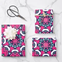 Abstract Holiday Cheer: Seamless Festive Wrapping Paper Sheets