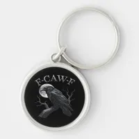 Crow F-Caw-F Funny Bird Moon Gothic Adult Humor Cr Keychain