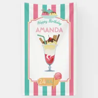 Ice Cream Birthday Party personalized Banner