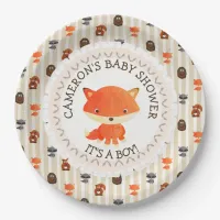 Personalized Baby Shower Plates Woodland Themed