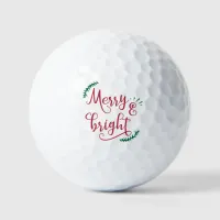 Merry and Bright Christmas Holiday   Golf Balls