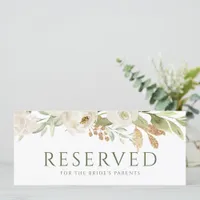 Wedding Hanging Reserved Card Greenery Gold