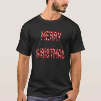 Merry Christmas Candy Cane Font T-Shirt