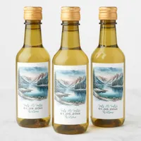 Winter Lake Wedding Wine Label