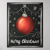 Merry Christmas Chalkboard Customizable Festive Poster