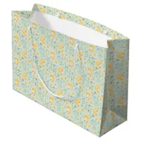Cute Yellow Chicks and Flowers Pattern Large Gift Bag