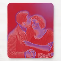 Vintage Valentine Couple in Red Mouse Pad