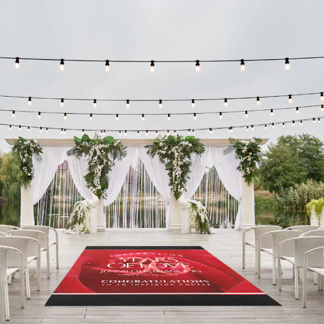 Elegant 36th Rose Wedding Anniversary Celebration Outdoor Rug