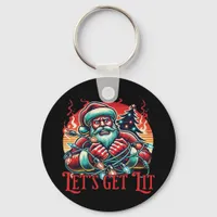 Let's Get Lit Santa Christmas Vibe Classic Keychain