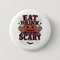 Eat Drink And Be Scary Halloween Design Creative S Button