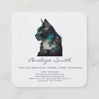 Watercolor Cat Square Business Cards