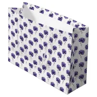 Abstract Purple Flower Doodle Art Style Large Gift Bag