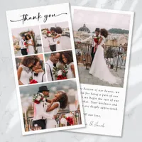 Simple Modern Multi Photo Collage Wedding Thank You Card