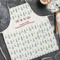 Hand-drawn Scandinavian Christmas trees  Apron