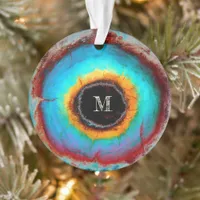 Ethereal Cosmic Eye Monogram Vibrant Abstract Art Ornament