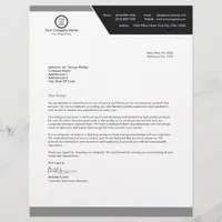 Elegant Modern Minimal Black & White Professional Letterhead