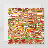 Retro Bubbles Digital Art Black Card