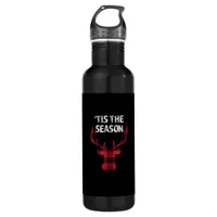 Tis The Season Funny Christmas Buck Deer Men Stainless Steel Water Bottle