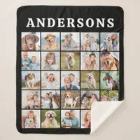 Family Photo Collage Personalized Instagram Photos Sherpa Blanket
