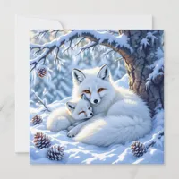 Foxes Themed Personalized Christmas Holiday Card