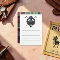 Equestrian Theme Preppy Polo Baby Shower Advice Card