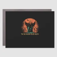 Tis The Season To Be Creepy Pumpkin Car Magnet