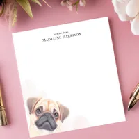 Cute Fawn Pug Dog Lover's Personalized Notepad