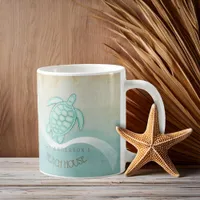 Beach House Nautical Turtle Aqua Blue ID623 Coffee Mug