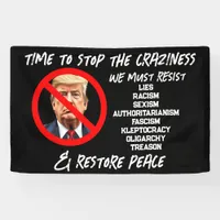 Trump Must Go  | Time to Restore Peace Banner