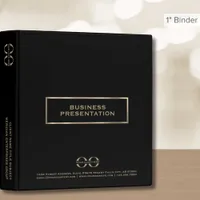 Simple Black Presentation Binder Custom Logo