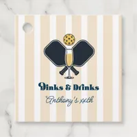 Preppy Pickleball Dinks & Drinks Birthday Party Favor Tags