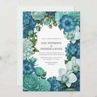 Tidal Blue, Seafoam Drift & Cloud Mint Wedding Invitation