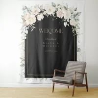 Pearl Blush Floral Wedding Welcome Backdrop ID989