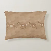 Southwest Pronghorn Petroglyph Accent Pillow