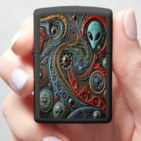 Mysterious Alien Patterns in Cosmic Design Zippo Lighter