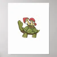Cottagecore Aesthetic Mushroom Turtle Tortoise Gob Poster