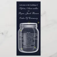 fireflies mason jar  Wedding program