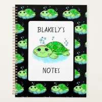 Personalized Cute Turtle Cartoon Name  Planner