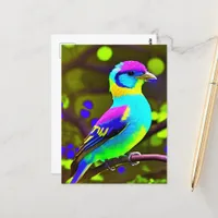 Colorful Fantasy Bird Postcard