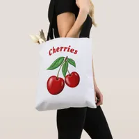 Red Cherries Design Personalized Tote Bag