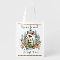 Cottage Core Christmas Warmth Woodland Forest Grocery Bag