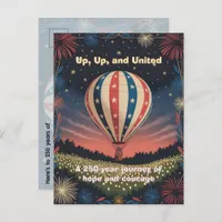 Balloon Fireworks 1776–2026 Backyard Party Invite! Postcard