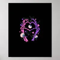 Heart Skeleton Hands - Halloween Pastel Goth Eyeba Poster
