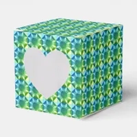 Favor Box - Quilt Pattern Green and Blue